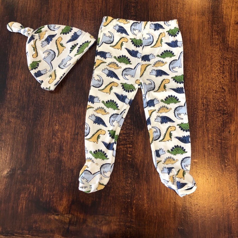 Baby Boy Dinosaur Pant & Beanie Set